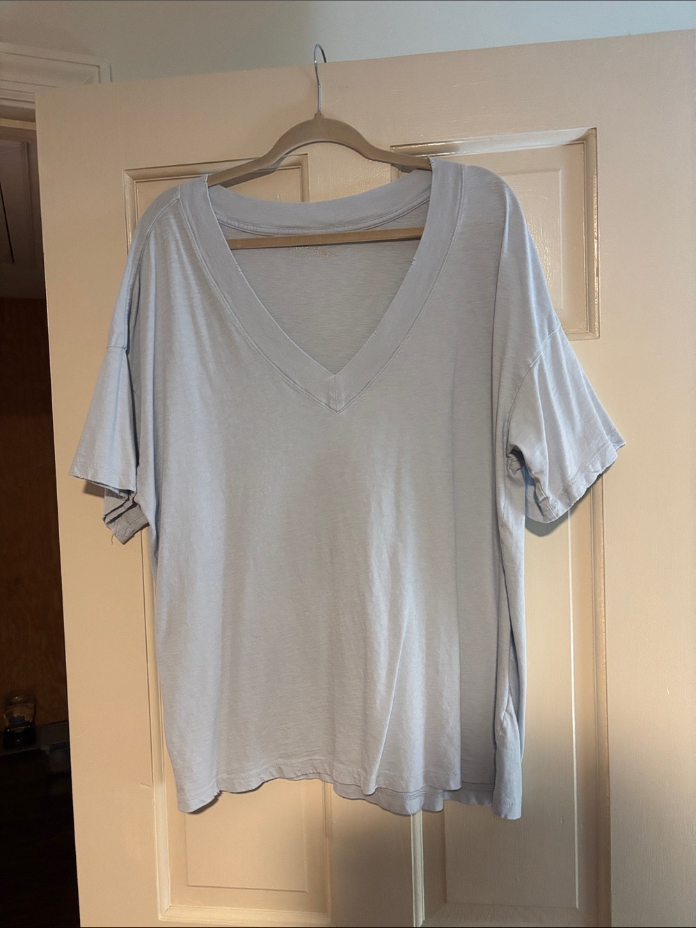 aerie Pale Blue V-Neck Easy Short Sleeve Tee